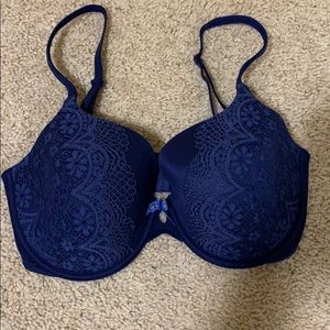 Body by Victoria Navy Blue Lace Bra Size 34DDD